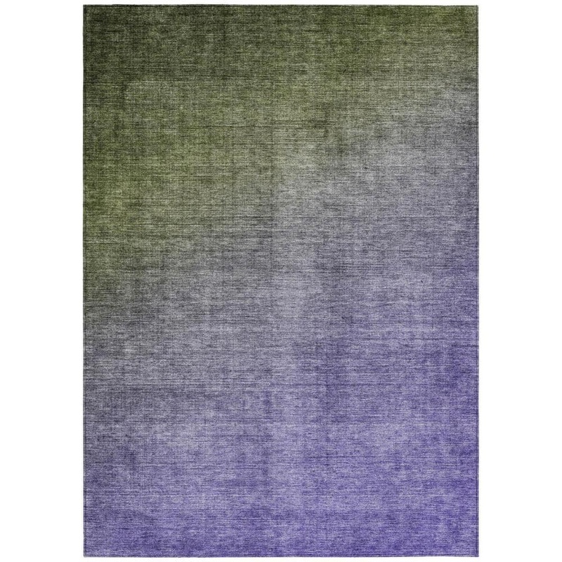 HomeRoots Olive Green and Purple 8 ft. x 10 ft. Woven Solid Color Rectangle Indoor/Outdoor Area Rug 2000563724