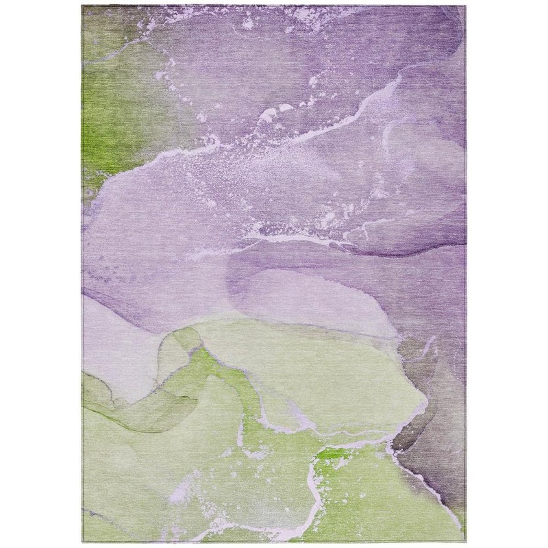 HomeRoots Purple 3 ft. x 5 ft. Woven Abstract Polyester Rectangle Indoor/Outdoor Area Rug 2000560268