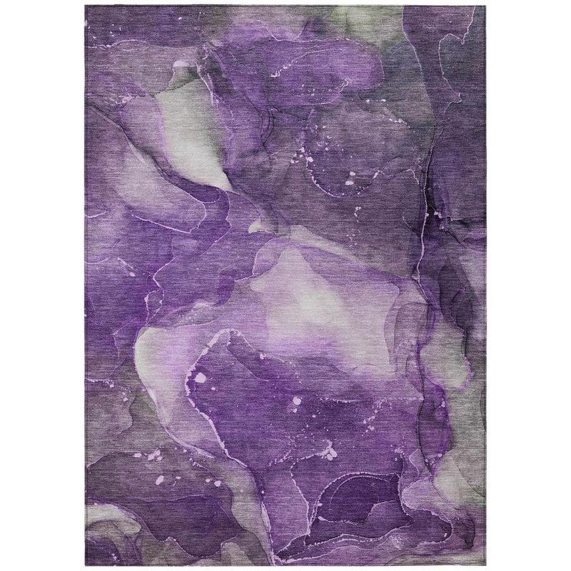 HomeRoots Purple 9 ft. x 12 ft. Woven Abstract Polyester Rectangle Indoor/Outdoor Area Rug 2000560526