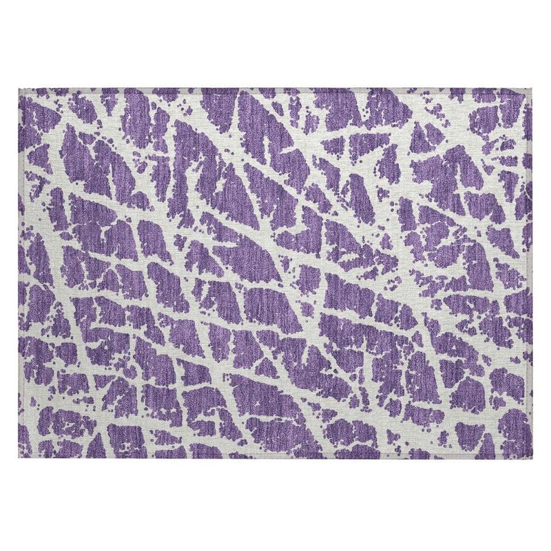 HomeRoots Purple and White 2 ft. x 3 ft. Abstract Indoor/Outdoor Area Rug 2000559307