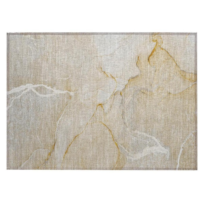 HomeRoots Beige 2 ft. x 3 ft. Abstract Indoor/Outdoor Area Rug 2000559875