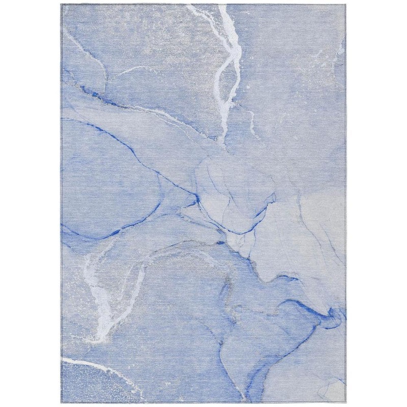HomeRoots Blue 5 ft. x 8 ft. Abstract Indoor / Outdoor Area Rug 2000559888
