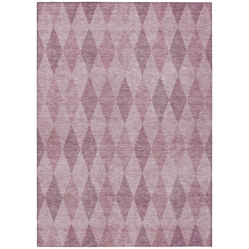 HomeRoots Blush 5 ft. x 8 ft. Woven Geometric Rectangle Indoor/Outdoor Area Rug 2000563227