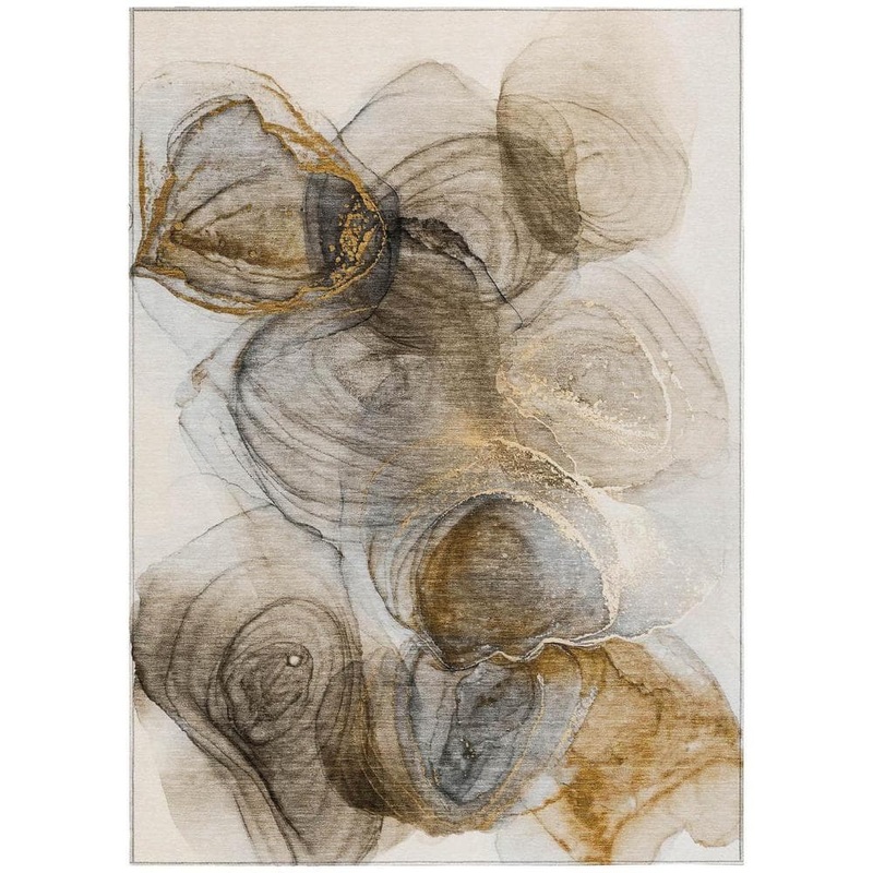 HomeRoots Brown 8 ft. x 10 ft. Abstract Indoor / Outdoor Area Rug 2000559989