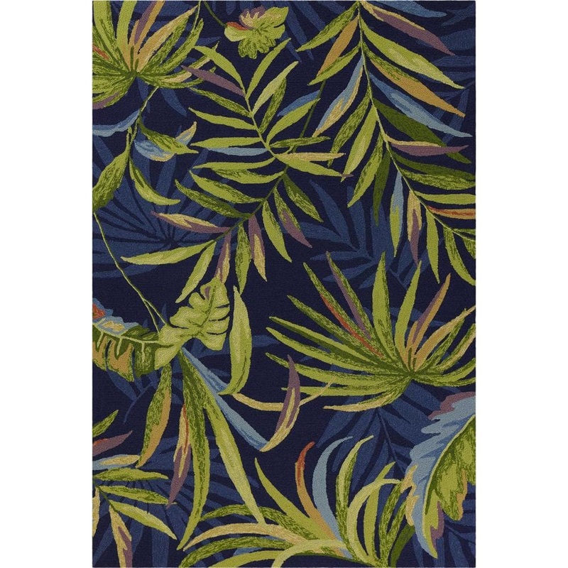 HomeRoots Charlie 2 X 3 ft. Ink Blue Floral Indoor/Outdoor Area Rug 2000353310