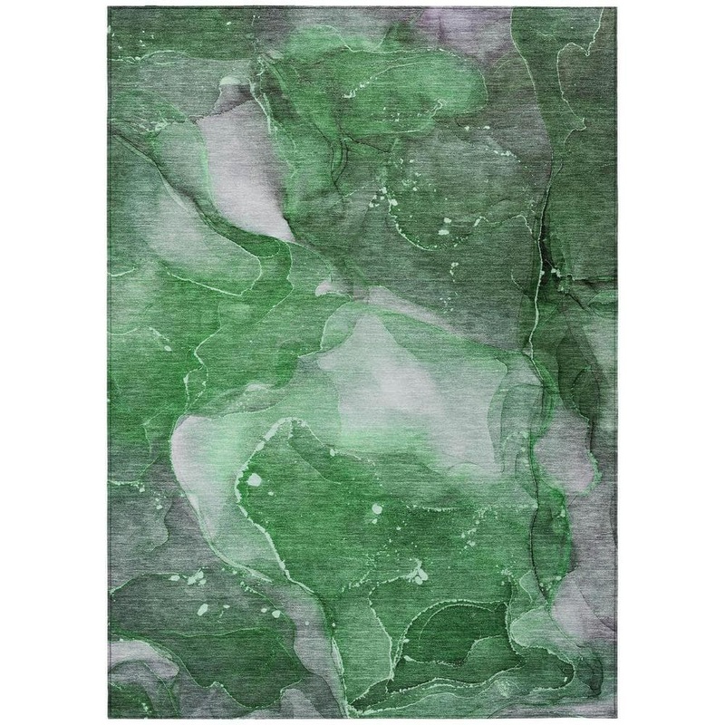 HomeRoots Emerald 9 ft. x 12 ft. Woven Abstract Polyester Rectangle Indoor/Outdoor Area Rug 2000560508