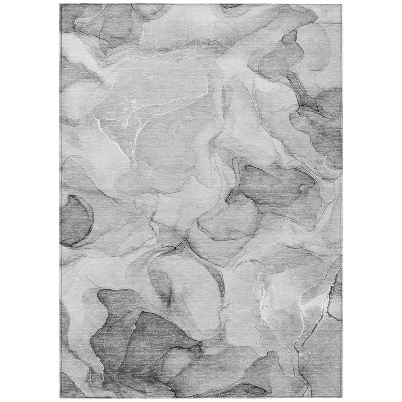 HomeRoots Gray 3 ft. x 5 ft. Abstract Indoor / Outdoor Area Rug 2000559499