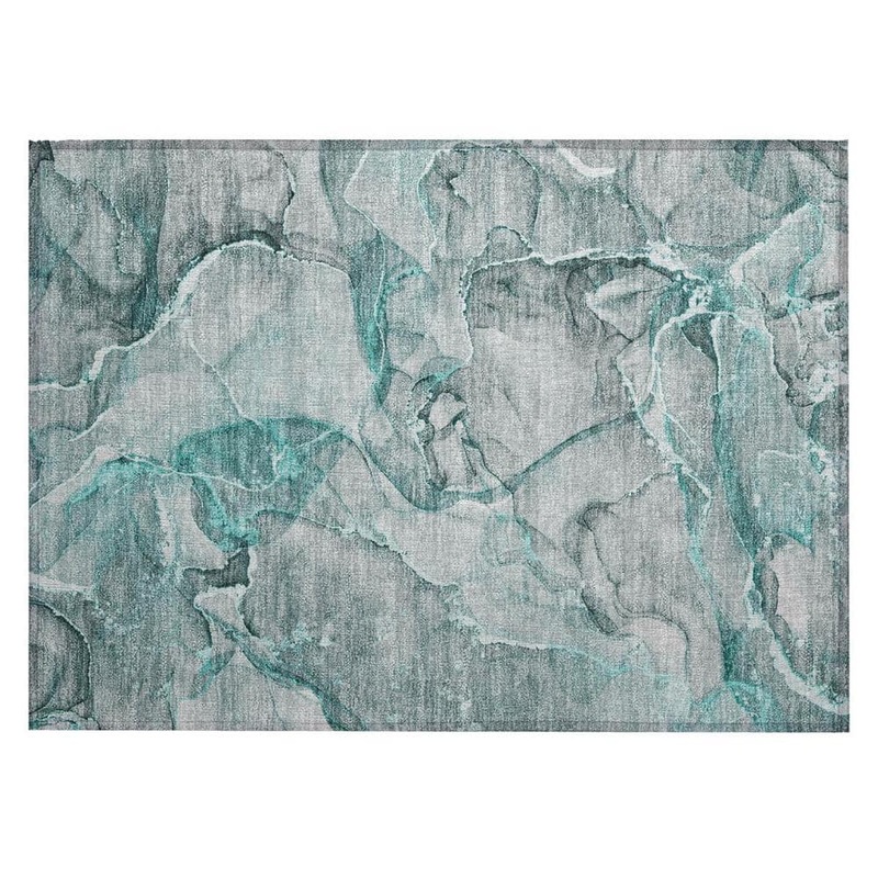HomeRoots Gray and Ivory 2 ft. x 3 ft. Woven Abstract Polyester Rectangle Indoor/Outdoor Area Rug 2000560375