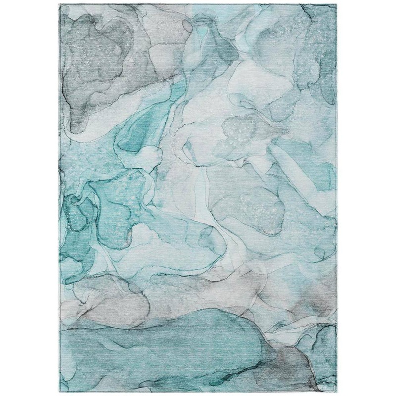 HomeRoots Gray and Ivory 3 ft. x 5 ft. Abstract Indoor / Outdoor Area Rug 2000559968