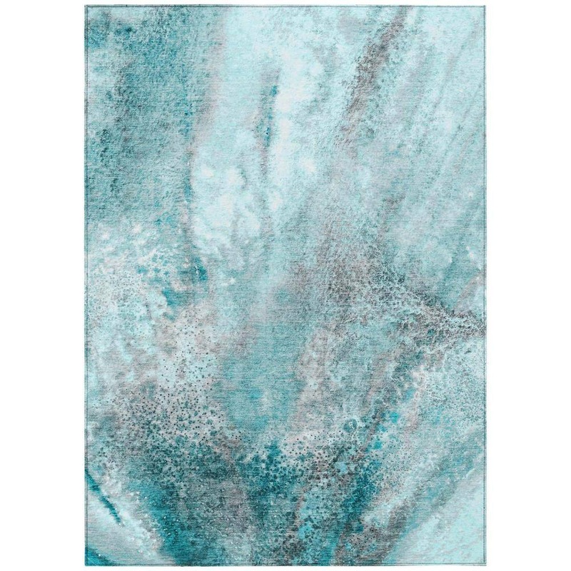 HomeRoots Gray and Ivory 8 ft. x 10 ft. Abstract Indoor / Outdoor Area Rug 2000559619