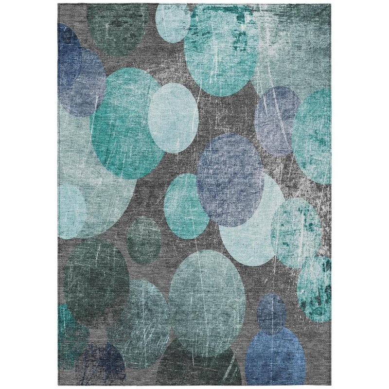 HomeRoots Gray Blue and Purple 9 ft. x 12 ft. Woven Abstract Rectangle Indoor/Outdoor Area Rug 2000562942