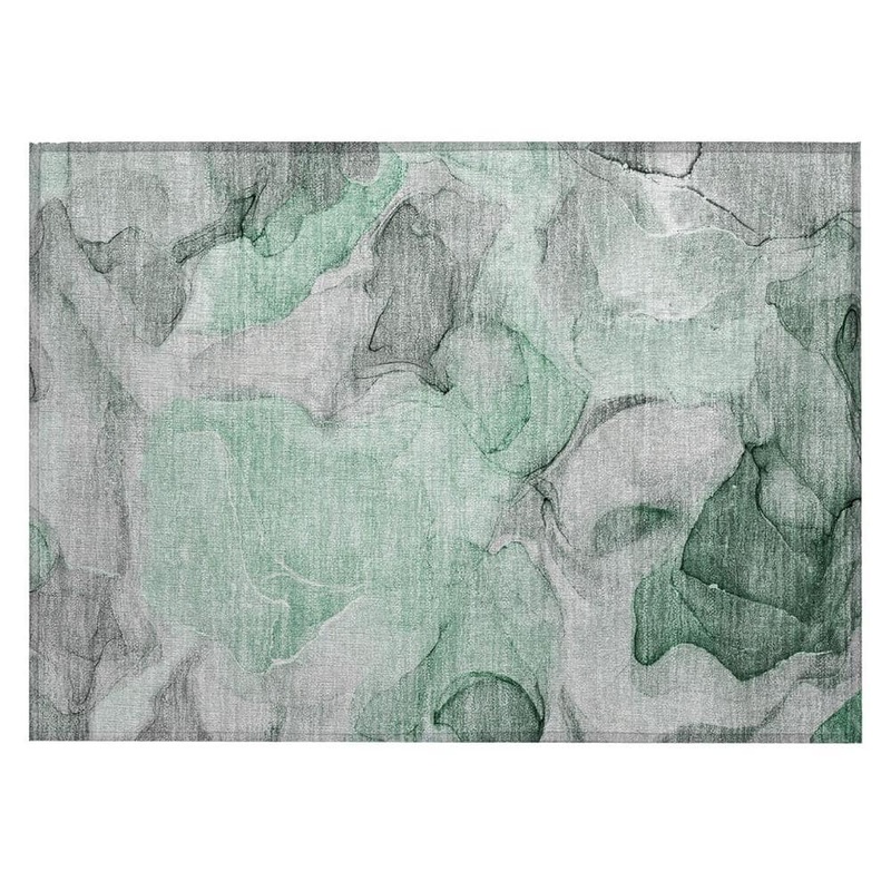 HomeRoots Green 2 ft. x 3 ft. Abstract Indoor/Outdoor Area Rug 2000559505