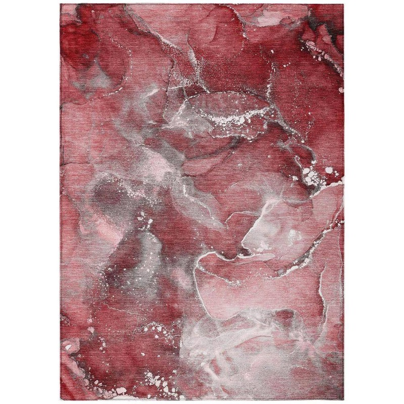 HomeRoots Merlot 3 ft. x 5 ft. Woven Abstract Polyester Rectangle Indoor/Outdoor Area Rug 2000560304