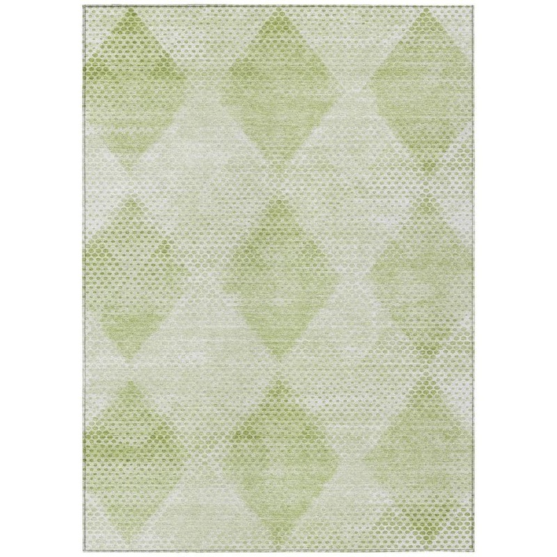 HomeRoots Mint Green 3 ft. x 5 ft. Woven Geometric Rectangle Indoor/Outdoor Area Rug 2000561789