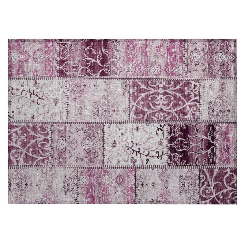 HomeRoots Mountbatten Pink 2 ft. x 3 ft. Woven Plaid Rectangle Indoor/Outdoor Area Rug 2000563529