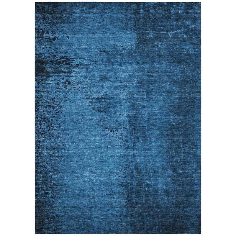 HomeRoots Navy Blue 8 ft. x 10 ft. Woven Abstract Rectangle Indoor/Outdoor Area Rug 2000562710