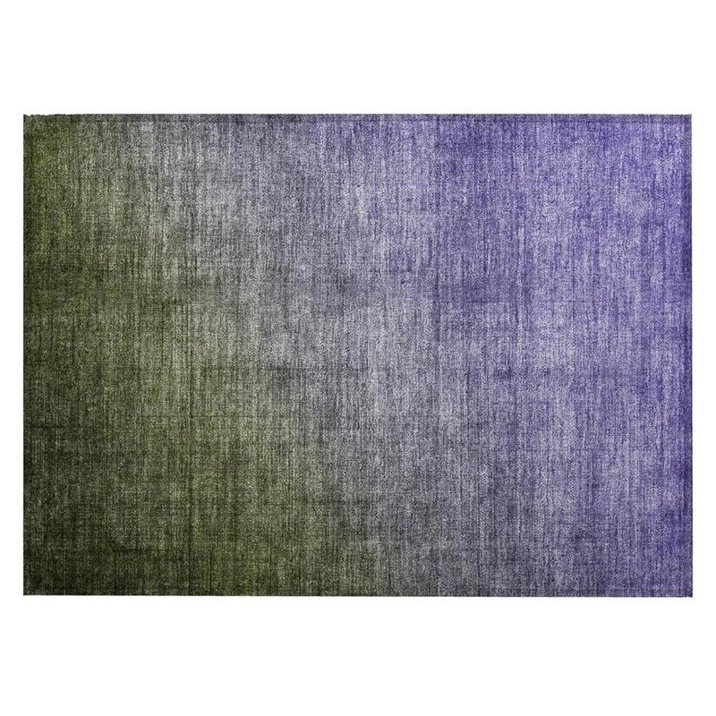 HomeRoots Olive Green and Purple 2 ft. x 3 ft. Woven Solid Color Rectangle Indoor/Outdoor Area Rug 2000563718