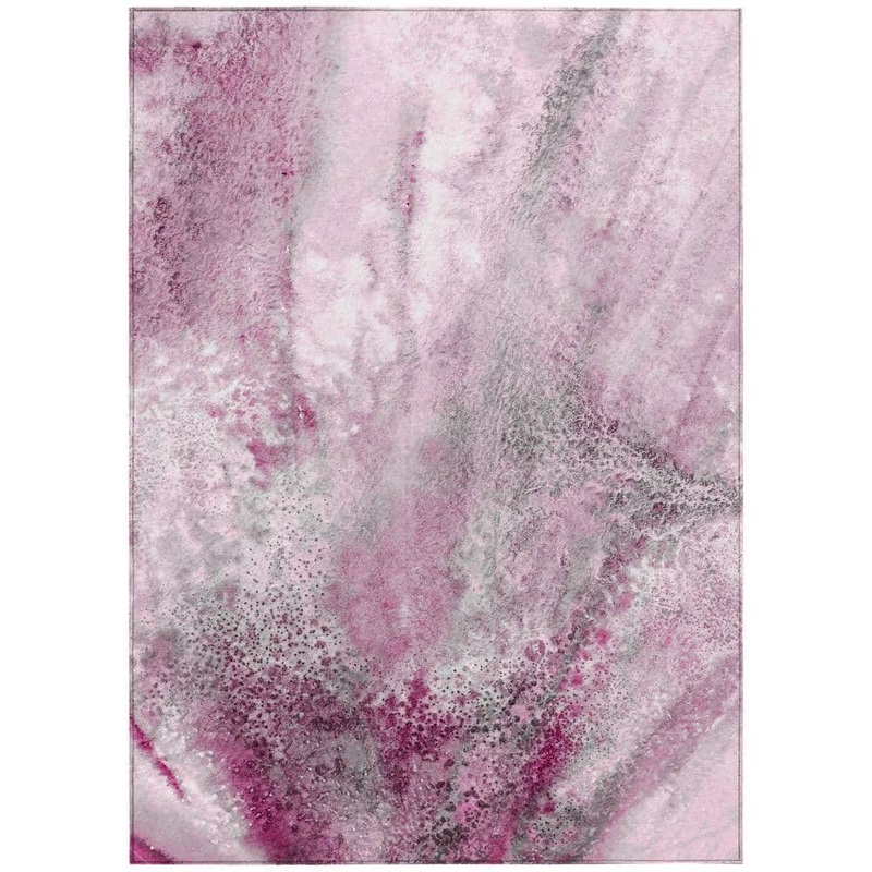 HomeRoots Pink 9 ft. x 12 ft. Abstract Indoor / Outdoor Area Rug 2000559602