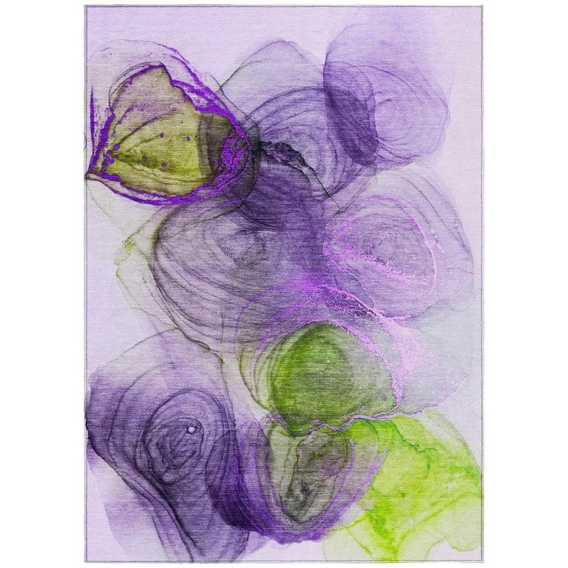 HomeRoots Purple 10 ft. x 14 ft. Abstract Indoor / Outdoor Area Rug 2000560027