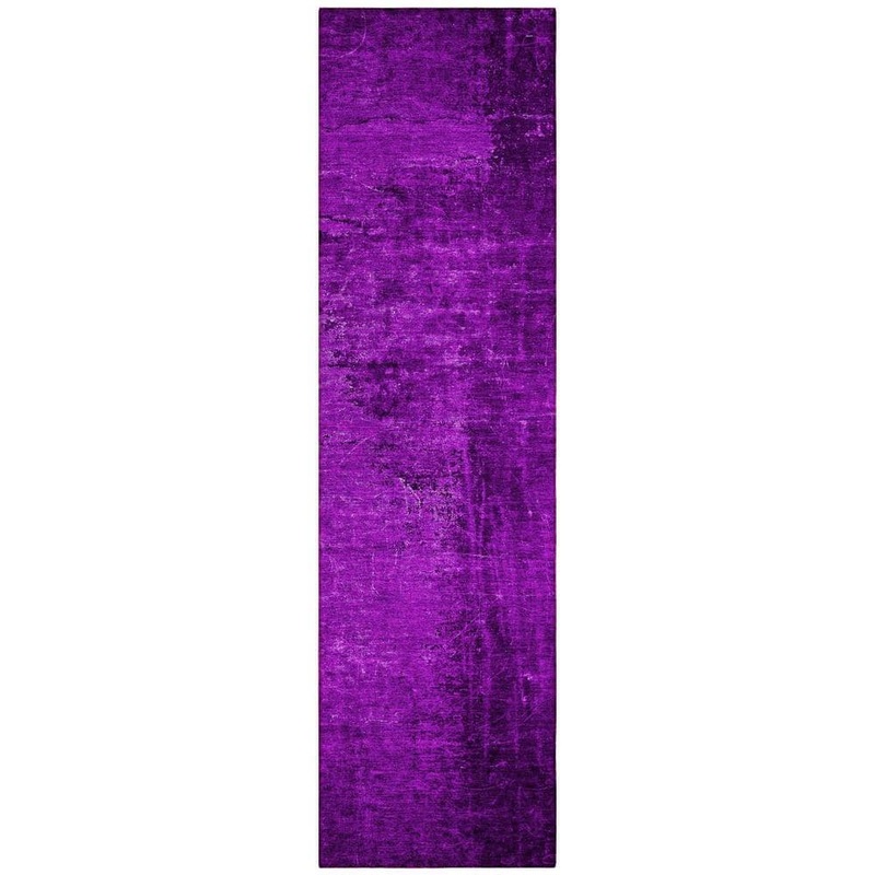 HomeRoots Purple 2 ft. x 8 ft. Woven Abstract Runner Indoor/Outdoor Area Rug 2000562723