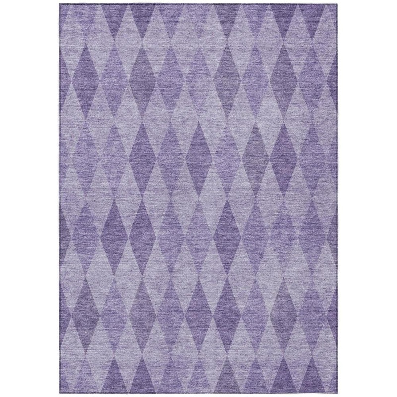 HomeRoots Purple 8 ft. x 10 ft. Woven Geometric Rectangle Indoor/Outdoor Area Rug 2000563265