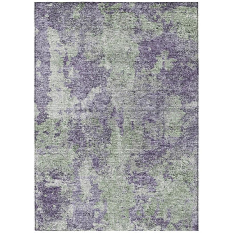 HomeRoots Purple and Green 10 ft. x 14 ft. Woven Abstract Rectangle Indoor/Outdoor Area Rug 2000564286