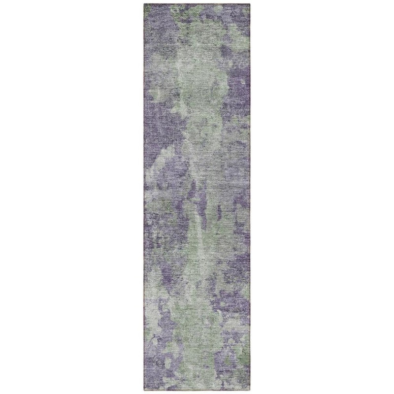 HomeRoots Purple and Green 2 ft. x 8 ft. Woven Abstract Runner Indoor/Outdoor Area Rug 2000564279