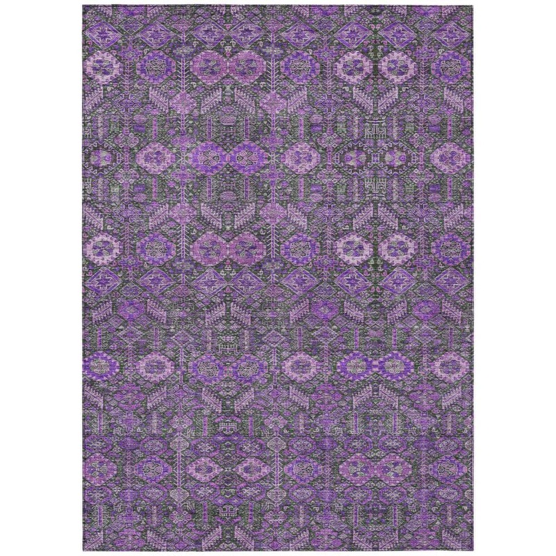 HomeRoots Purple and Green 3 ft. x 5 ft. Woven Floral Rectangle Indoor/Outdoor Area Rug 2000564359