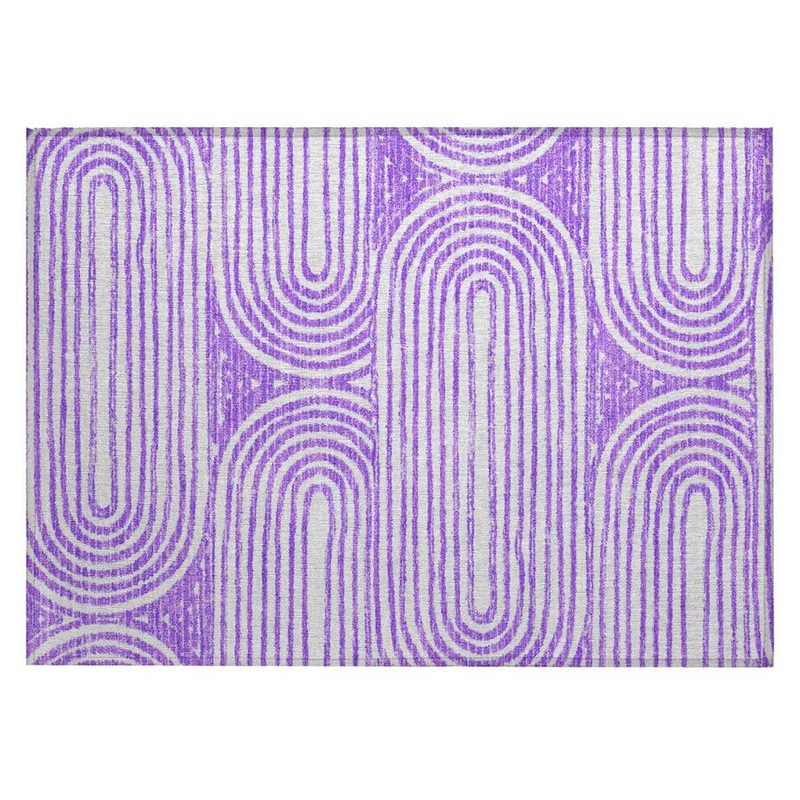 HomeRoots Purple and White 2 ft. x 3 ft. Woven Abstract Rectangle Indoor/Outdoor Area Rug 2000561849