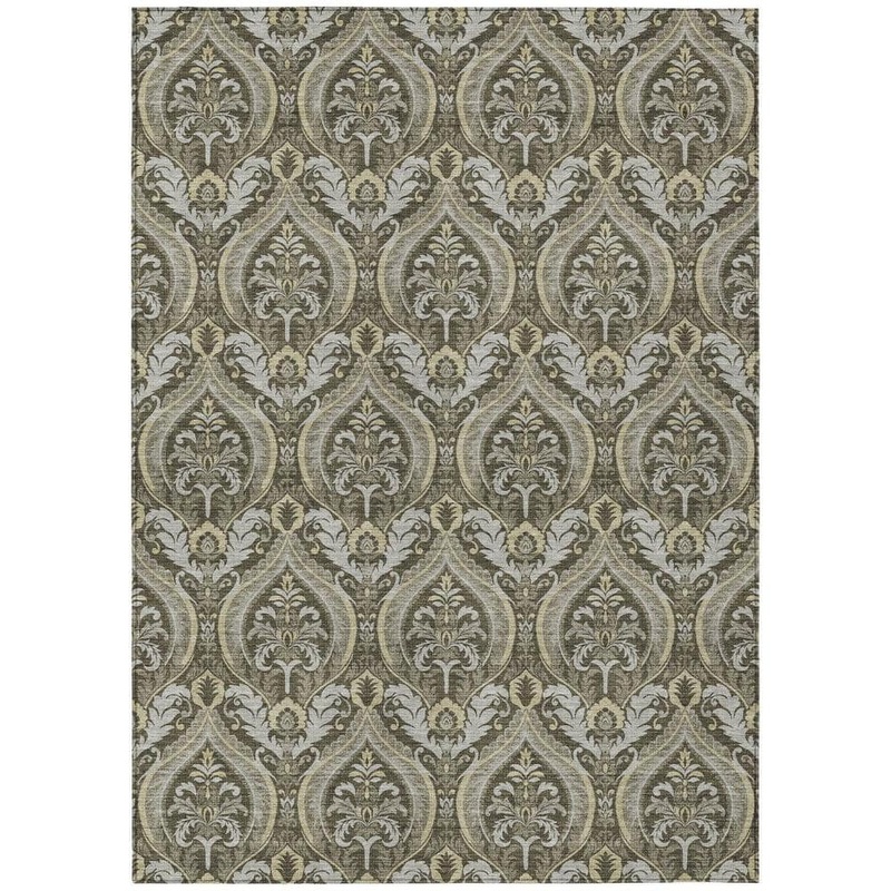 HomeRoots Taupe and Beige 3 ft. x 5 ft. Woven Trellis Rectangle Indoor/Outdoor Area Rug 2000563892