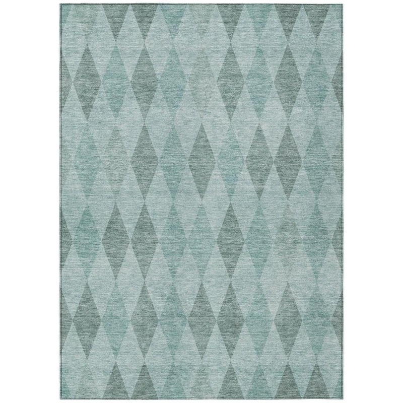 HomeRoots Teal 10 ft. x 14 ft. Woven Geometric Rectangle Indoor/Outdoor Area Rug 2000563276