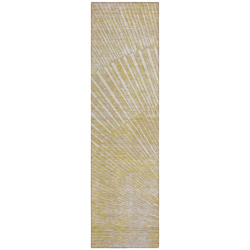 HomeRoots Wheat 2 ft. x 8 ft. Woven Abstract Runner Indoor/Outdoor Area Rug 2000562012