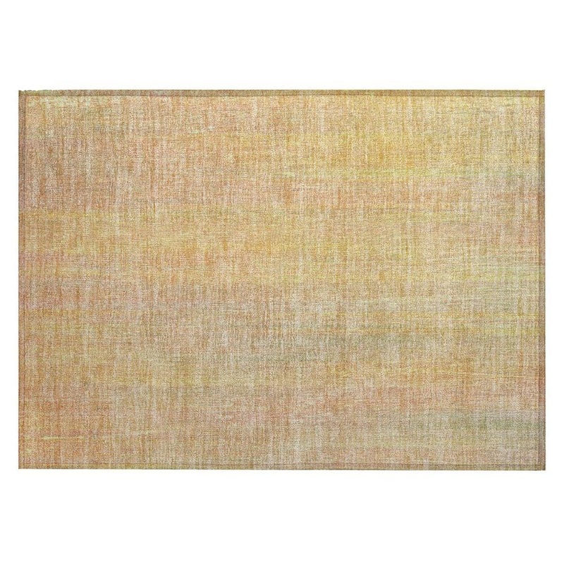 HomeRoots Yellow and Orange 2 ft. x 3 ft. Woven Striped Rectangle Indoor/Outdoor Area Rug 2000562569