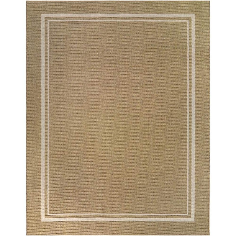 Hampton Bay Beige 6 ft. x 9 ft. Border Indoor/Outdoor Area Rug 3134748