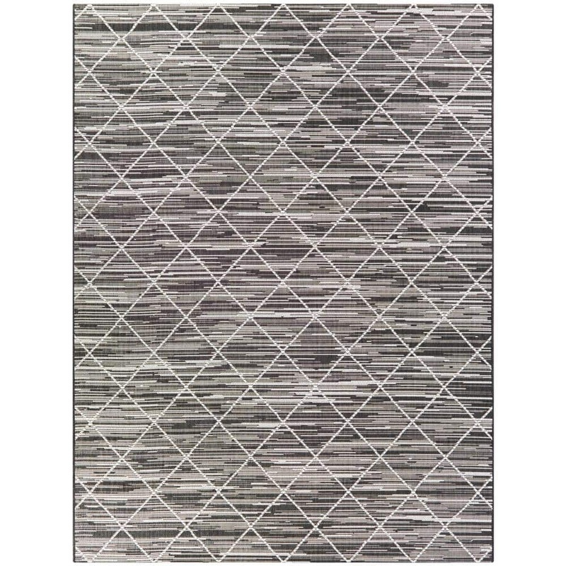 Hampton Bay Black 4 x 6 Trellis Indoor/Outdoor Area Rug 3123397