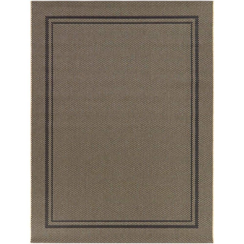 Hampton Bay Black 6 ft. x 9 ft. Border Indoor/Outdoor Area Rug 3134096
