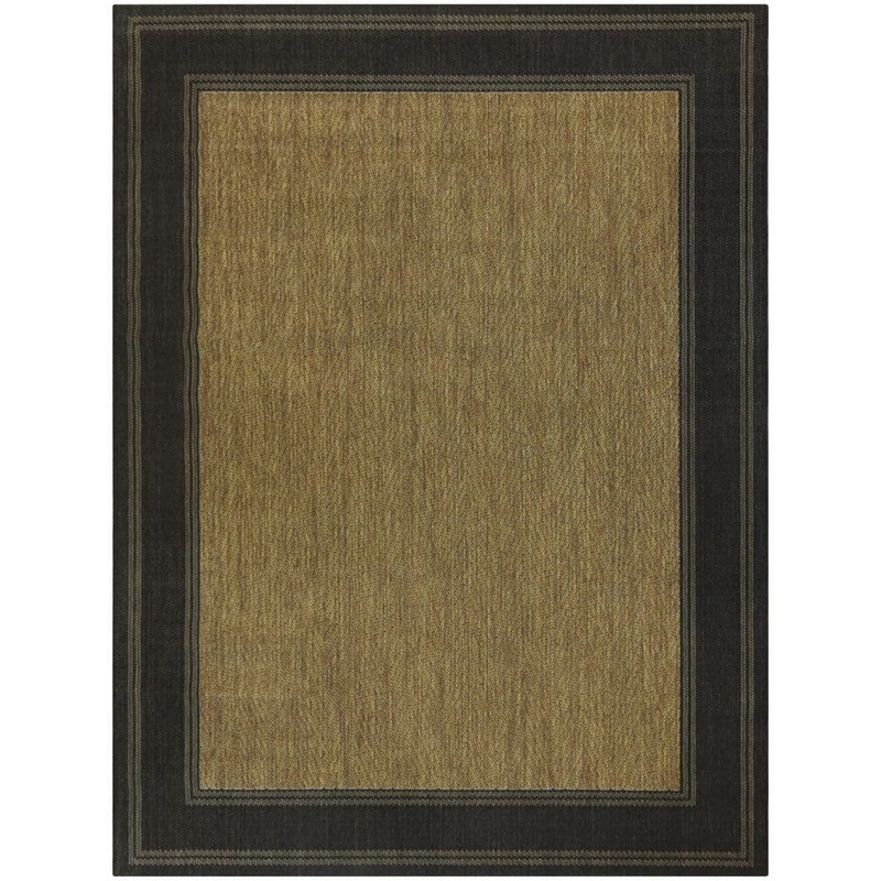 Hampton Bay Black/Brown 6 x 9 Border Indoor/Outdoor Area Rug 3116682