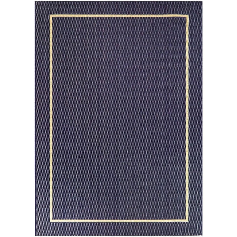 Hampton Bay Border Navy 5 ft. x 7 ft. Border Navy Indoor/Outdoor Area Rug 3126041