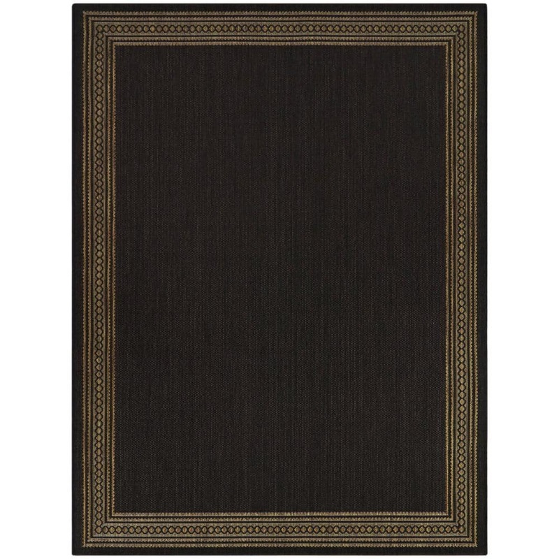 Hampton Bay Brown/Black 5 x 7 Border Indoor/Outdoor Area Rug 3123374