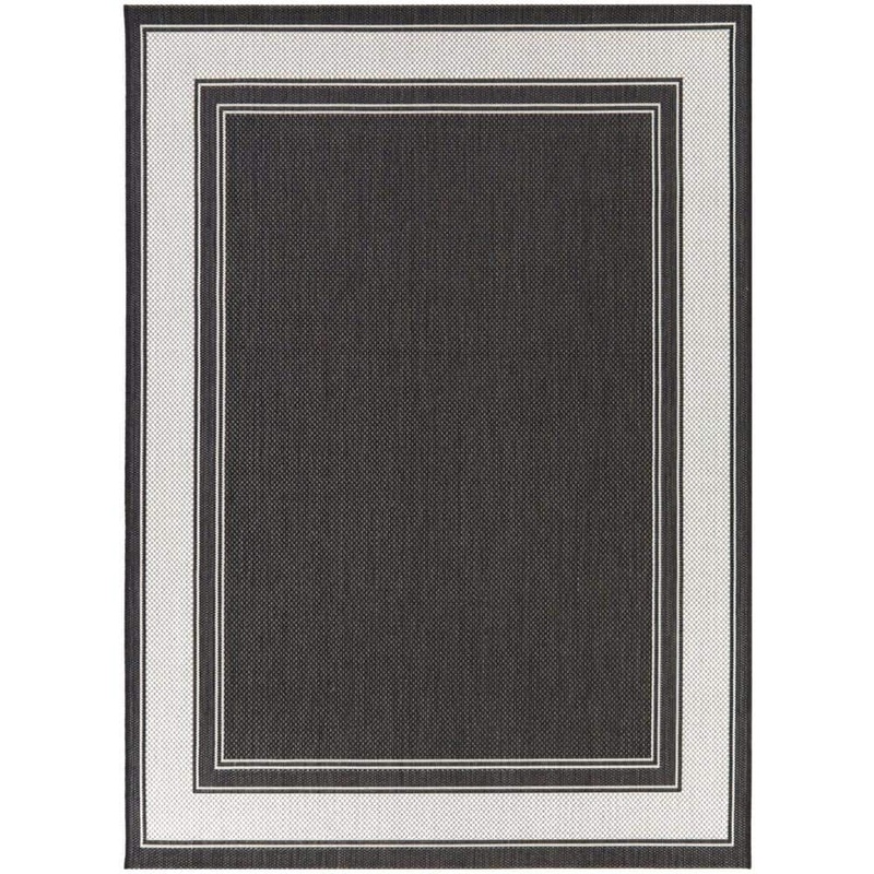 Hampton Bay Cooper Black 7 ft. x 9 ft. Border Indoor/Outdoor Area Rug 3125993