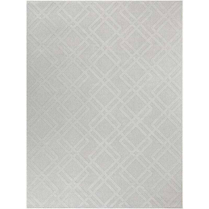 Hampton Bay Diamond Light Gray 9 ft. x 12 ft. Indoor/Outdoor Patio Area Rug 3004138