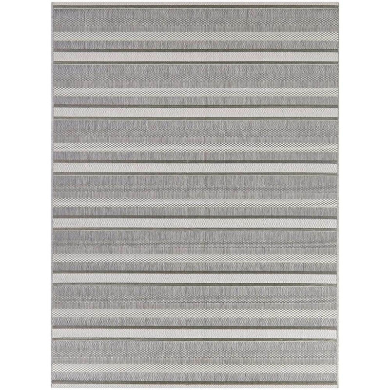 Hampton Bay Gray 2 x 3 Striped Doormat 2 ft. x 3 ft. Area Rug 3123240