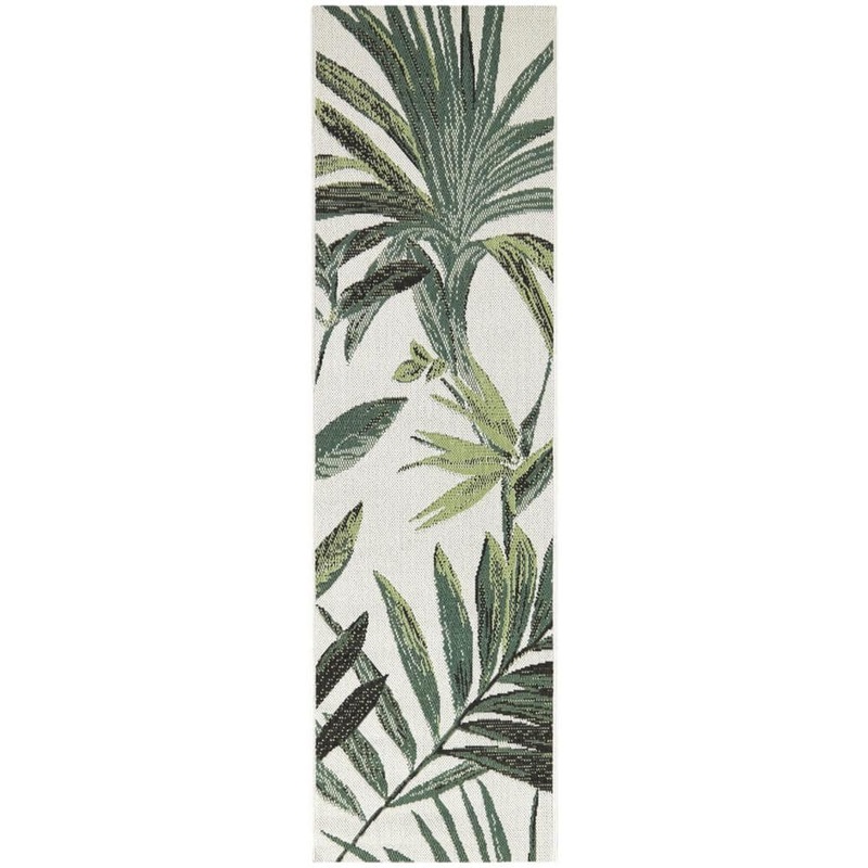 Hampton Bay Green 2 x 7 Palm Doormat 2 ft. x 7 ft. Area Rug 3123623