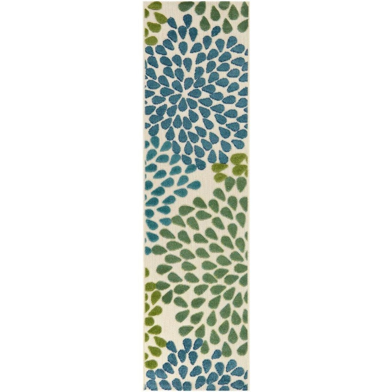 Hampton Bay Park Pointe Green Doormat 2 ft. x 7 ft. Burst Indoor/Outdoor Area Rug 3125962