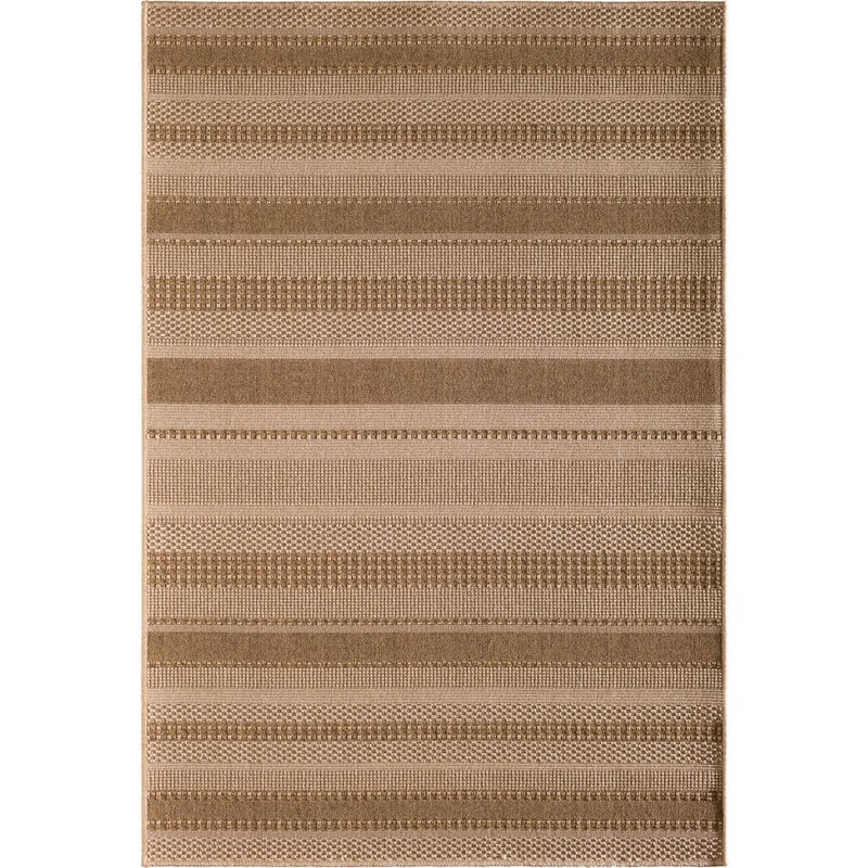 Hampton Bay Santorini Large Stripe Earth 5 ft. x 8 ft. Indoor/Outdoor Patio Area Rug 1704EA58.105E