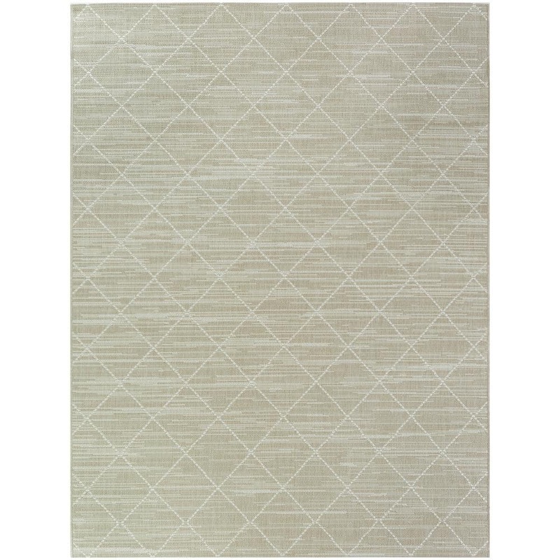 Hampton Bay Tan Trellis 8 ft. x 10 ft. Indoor/Outdoor Area Rug 3018714