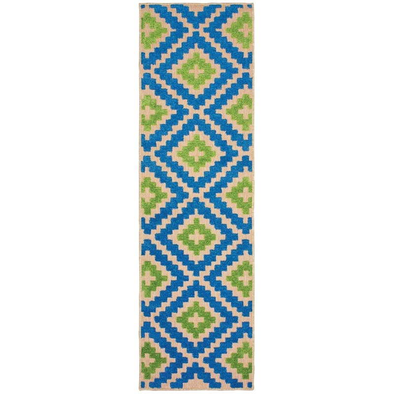 Home Decorators Collection Giana Blue/Green 2 ft. x 8 ft. Outdoor Runner Rug 9905910310