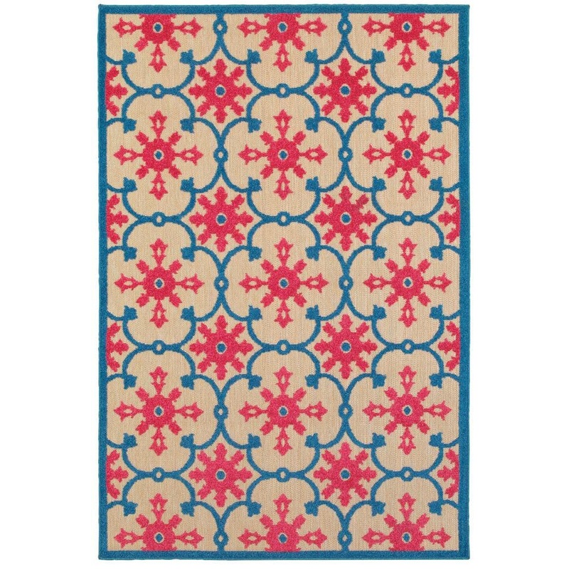 Home Decorators Collection Lilo Red/Blue 10 ft. x 13 ft. Outdoor Patio Area Rug 9905760110