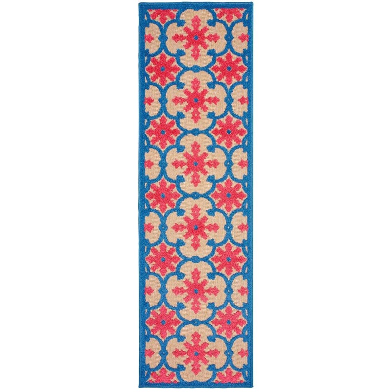 Home Decorators Collection Lilo Red/Blue 2 ft. x 8 ft. Outdoor Runner Rug 9905710110