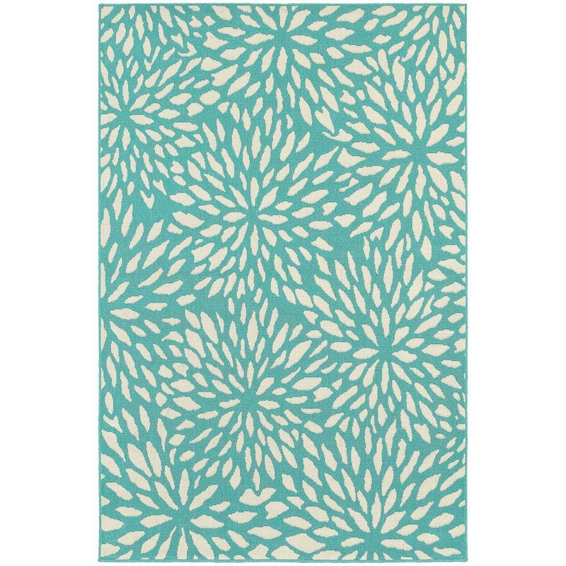 Home Decorators Collection Maldives Aqua 9 ft. x 13 ft. Indoor/Outdoor Patio Area Rug 9525960330